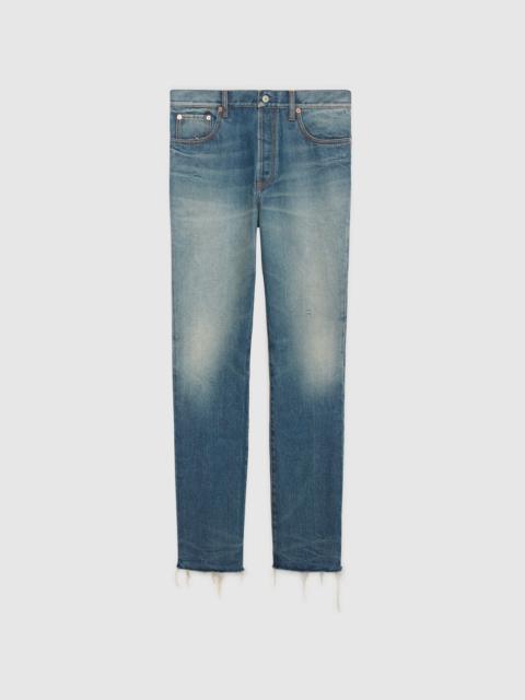 Denim pant with label