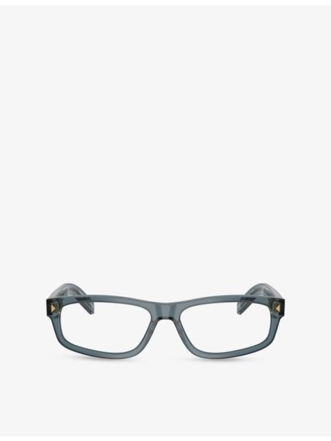 Prada PR B02V Rectangle-Frame Acetate Glasses