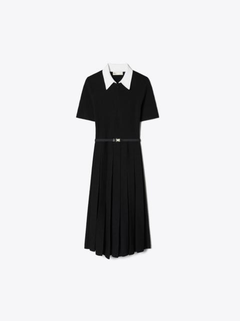 TORY BURCH T Monogram Jacquard Pleated Dress