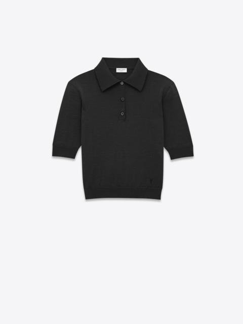 SAINT LAURENT cassandre polo shirt in cashmere, wool, and silk