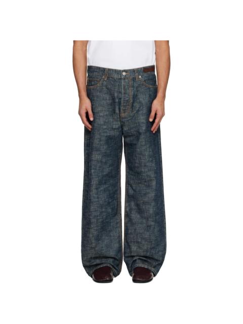 Lanvin Navy Baggy Jeans