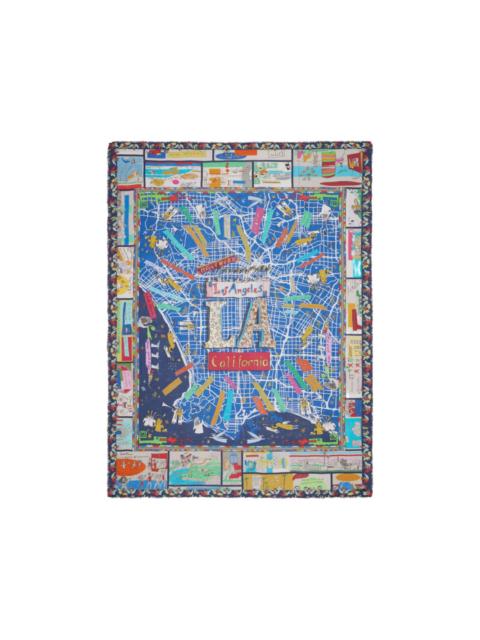 Faliero Sarti Los Angels graphic-print frayed scarf