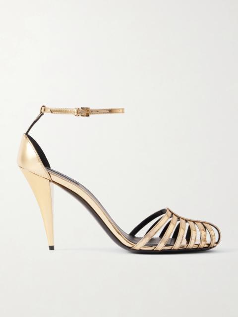 Givenchy Cage Metallic-leather Sandals