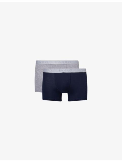 HANRO Cotton Essentials Logo-Waistband Pack of Two Stretch-Cotton Boxers
