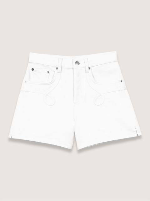 maje Embroidered denim shorts
