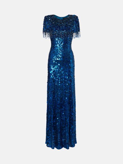 JENNY PACKHAM Embellished fringed gown