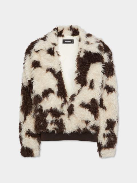 COW FAUX FUR SEXY POLO SHIRT