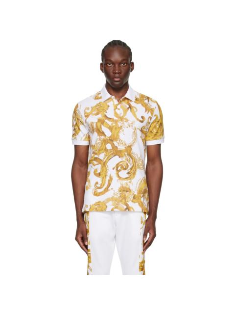VERSACE JEANS COUTURE White Watercolour Couture Polo