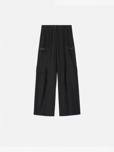 PINKO FLOWING WIDE-LEG CARGO TROUSERS