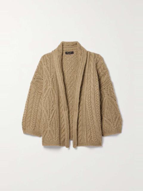Erdenet cable-knit cashmere and mohair-blend cardigan
