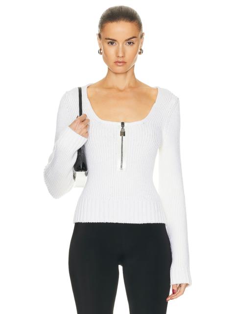 Square Neck Zipped Top