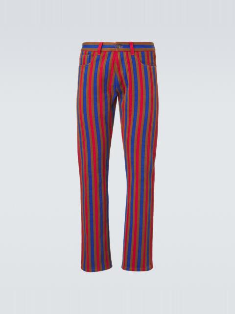 VERSACE Striped straight jeans