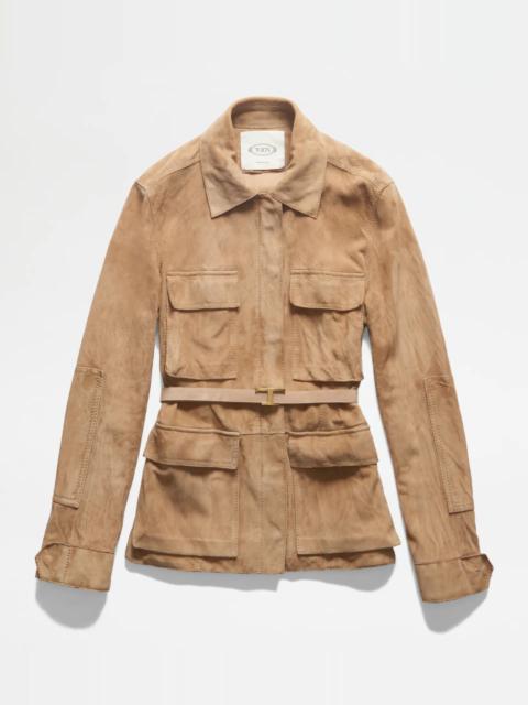 Tod's SUEDE JACKET - BEIGE