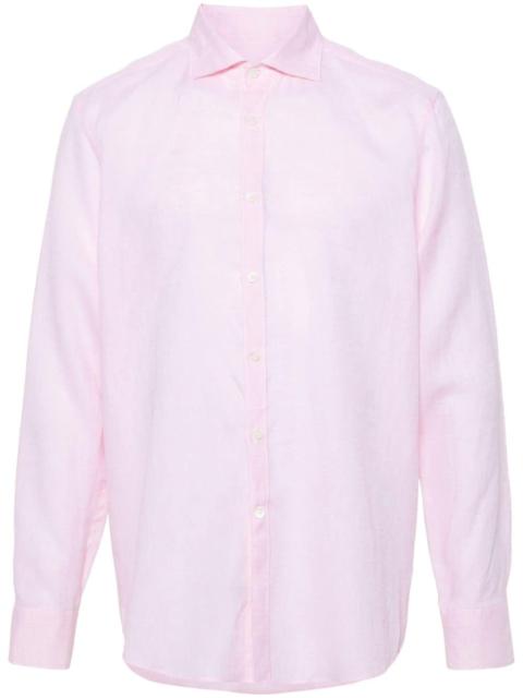 Canali 퍼스트 칼라 린넨 셔츠
