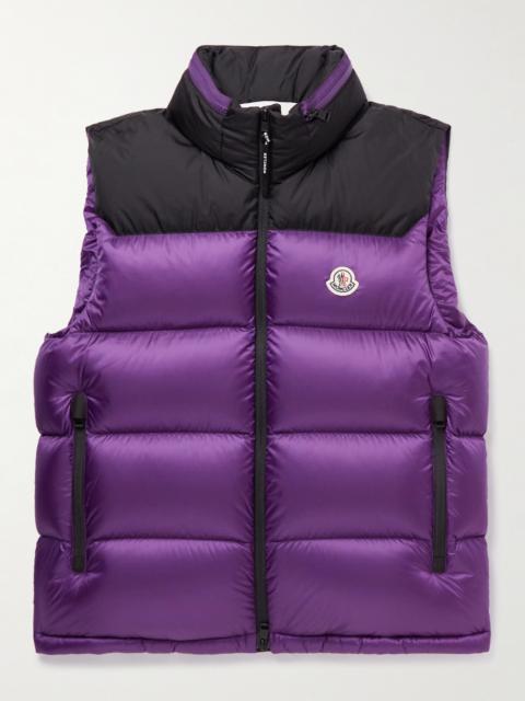 Moncler Ophrys Logo-Appliquéd Colour-Block Quilted Shell and Ripstop Down Gilet