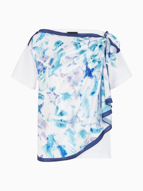 EMPORIO ARMANI ASV organic jersey T-Shirt with foulard panel