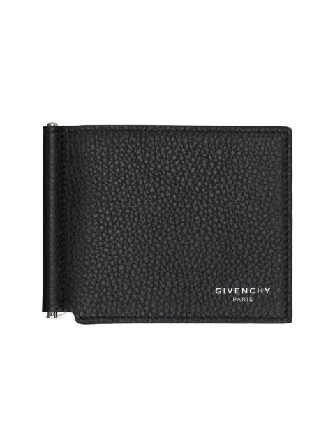 Givenchy Black Grained Leather Clip Wallet