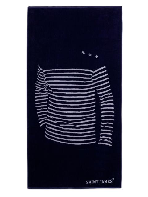SAINT JAMES Striped sweater motif beach towel