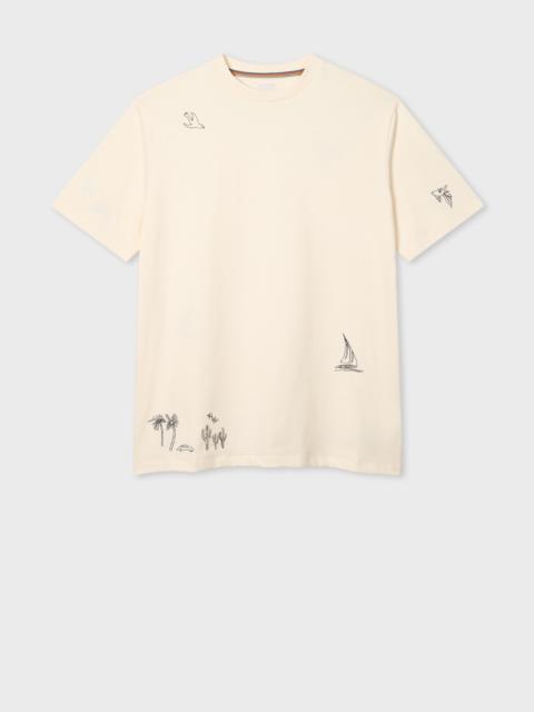 Paul Smith Ecru Embroidered T-Shirt