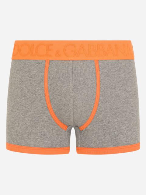 Dolce & Gabbana Fine-rib stretch cotton boxers