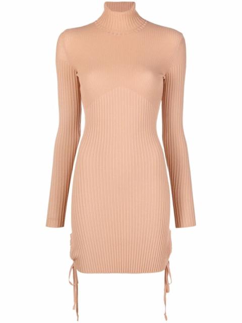 ANDREĀDAMO roll-neck ribbed knit dress