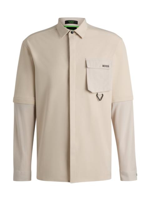 BOSS RELAXED-FIT SHIRT WITH ZIP-OFF SLEEVES