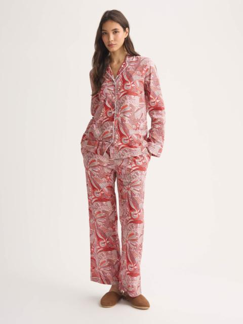 Derek Rose Women's Pajamas Cotton Batiste Rustic Red Celebration Print