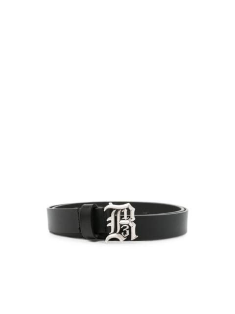 R13 logo-plaque leather belt