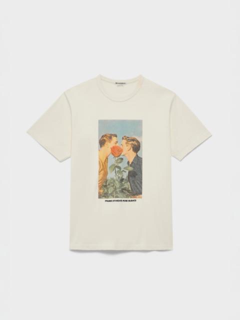 JW Anderson MENS 'KISSING BY THE ROSE BUSH' T-SHIRT IN ECRU
