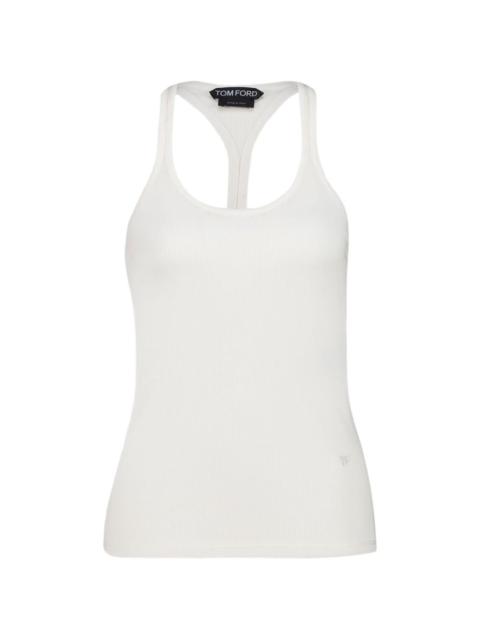TOM FORD optical white racer-back tank top