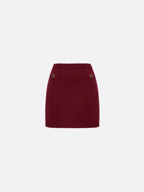 Alessandra Rich MERINO WOOL LACE-KNIT MINI SKIRT