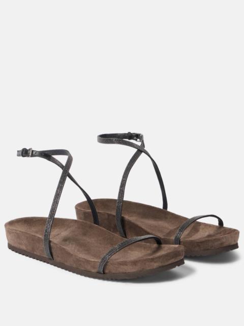 Brunello Cucinelli Embellished leather sandals
