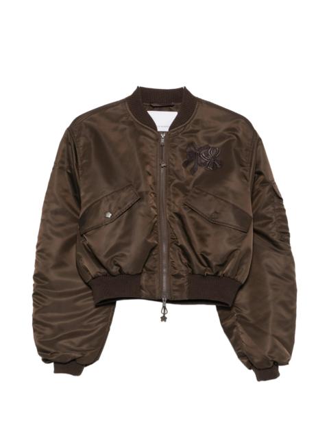 CECILIE BAHNSEN Cecilie Bahnsen Ruched-sleeve Cropped Bomber Jacket