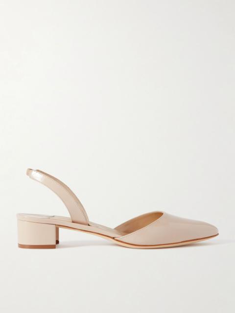 Manolo Blahnik Aspro 30 patent-leather pumps Cream