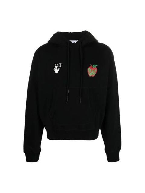 Off-White OFF-WHITE Oversized Apple Print Arrow Hoodie Black