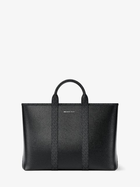 MICHAEL KORS Cooper Medium Pebbled Leather and Signature Logo Tote Bag