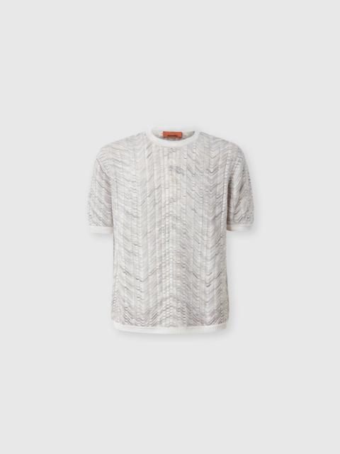 Missoni Openwork knit cotton and viscose polo shirt