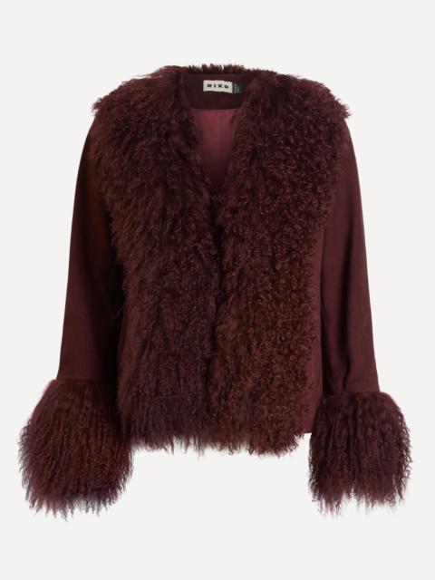 RIXO Sammy Maroon Suede Jacket