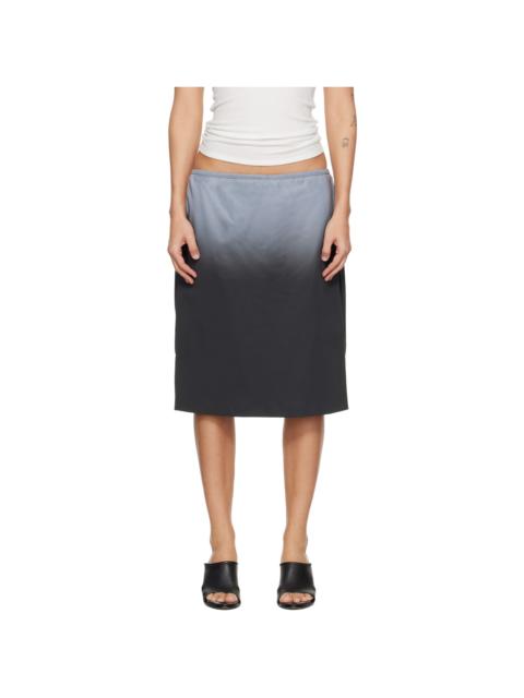 Alexander Wang Gray Reflective Mid-Rise Midi Skirt