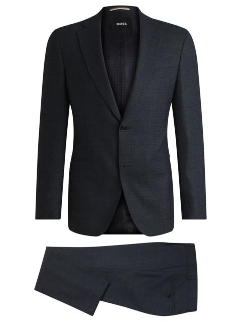 BOSS SLIM-FIT SUIT IN MICRO-PATTERNED STRETCH WOOL