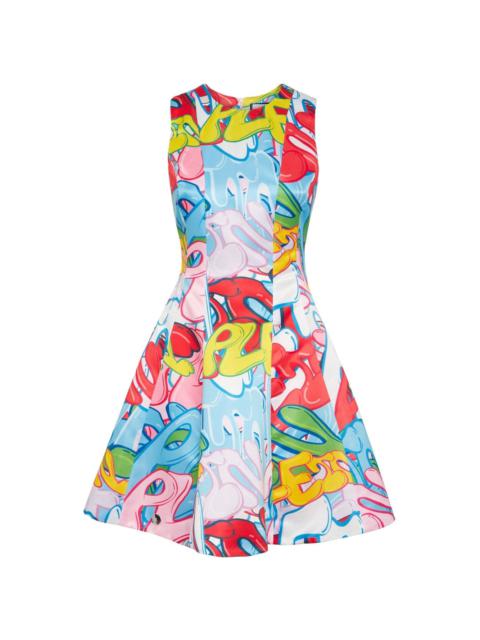 Bombing Graffiti-print mini dress