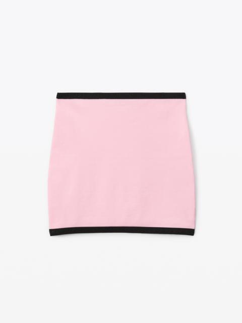 CONTRAST TRIM MINI SKIRT IN COMPACT NYLON