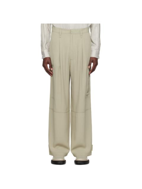 Green Pleated Cargo Pants