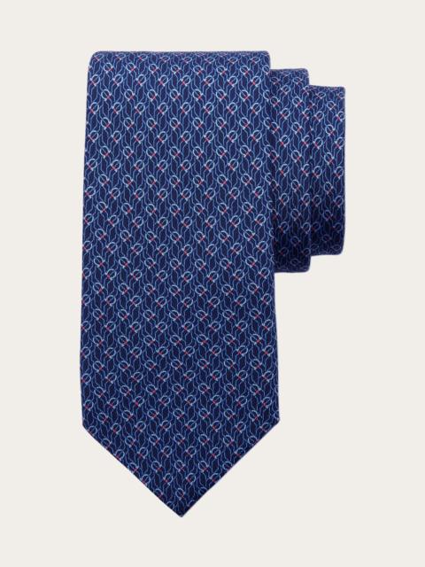 FERRAGAMO Tetris print silk tie