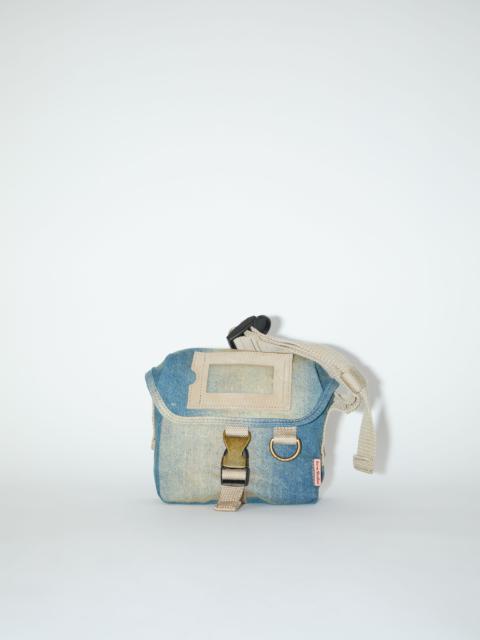 Mini messenger bag - Light blue/beige