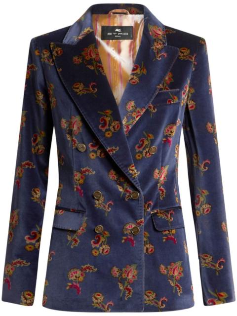 Etro floral velvet blazer