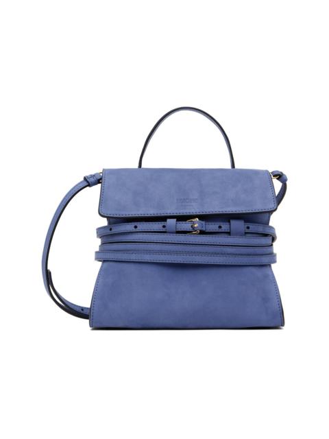 Moschino Navy 'Tie Me' Suede Small Bag