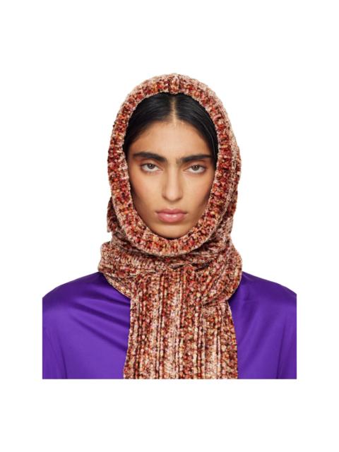 Dries Van Noten Pink Hooded Scarf