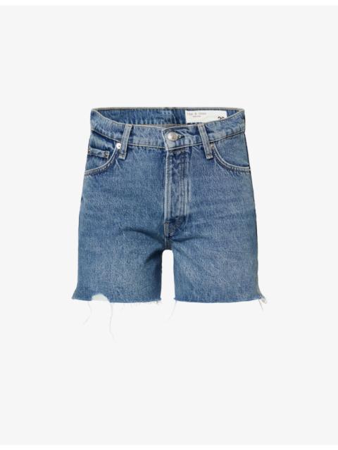 rag & bone Vintage Frayed-Hem Denim Shorts
