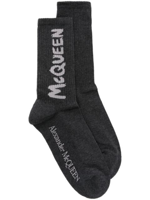 Alexander McQueen Mcqueen graffiti socks